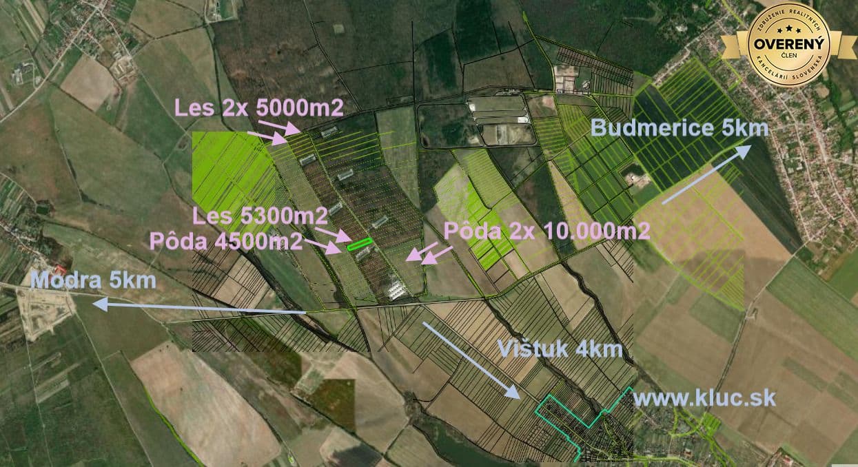 Hľadáte pôdu, les alebo lúku v okrese Pezinok? Budmerice
